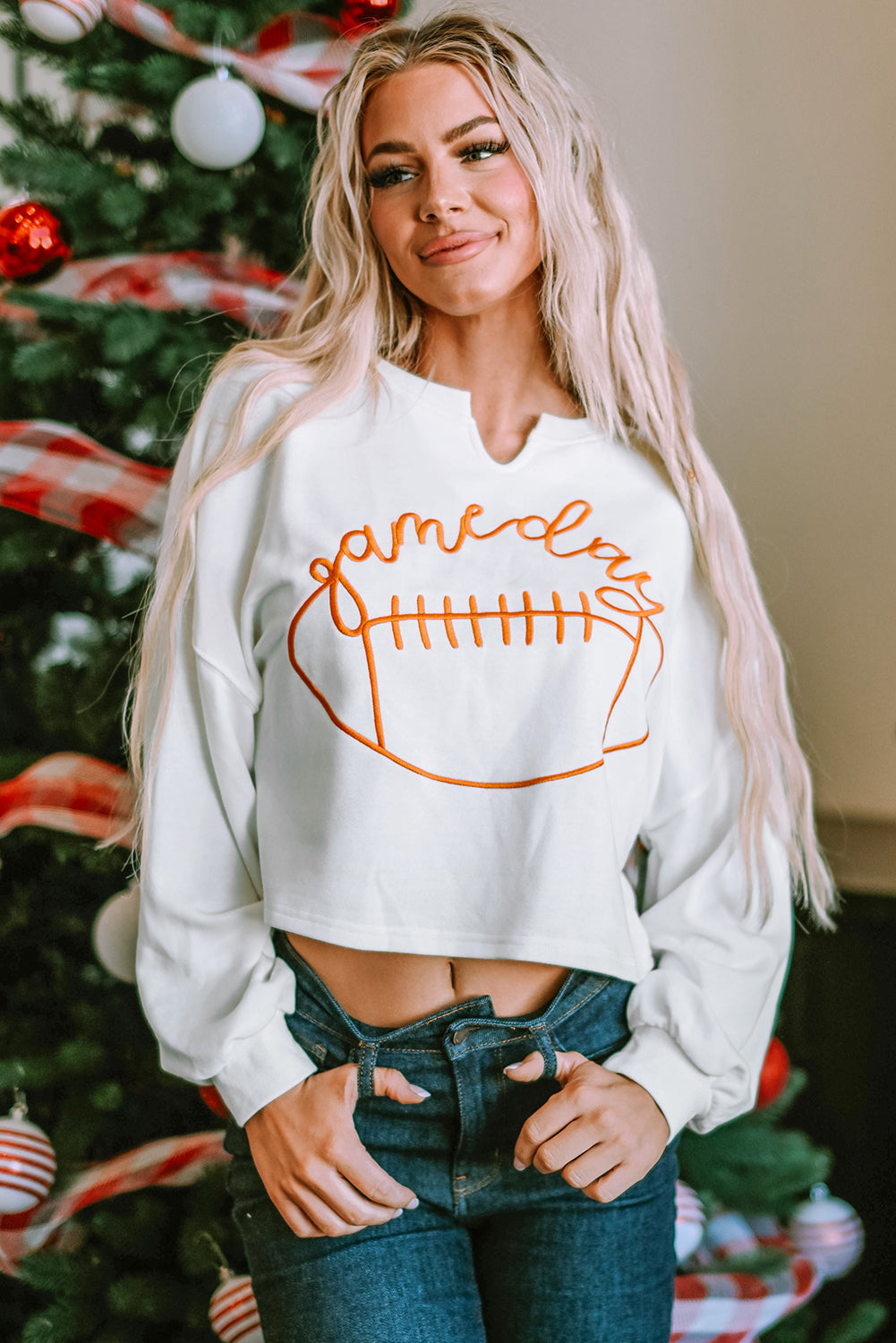 Indy Game Day Notched Neck Sweatshirt-3