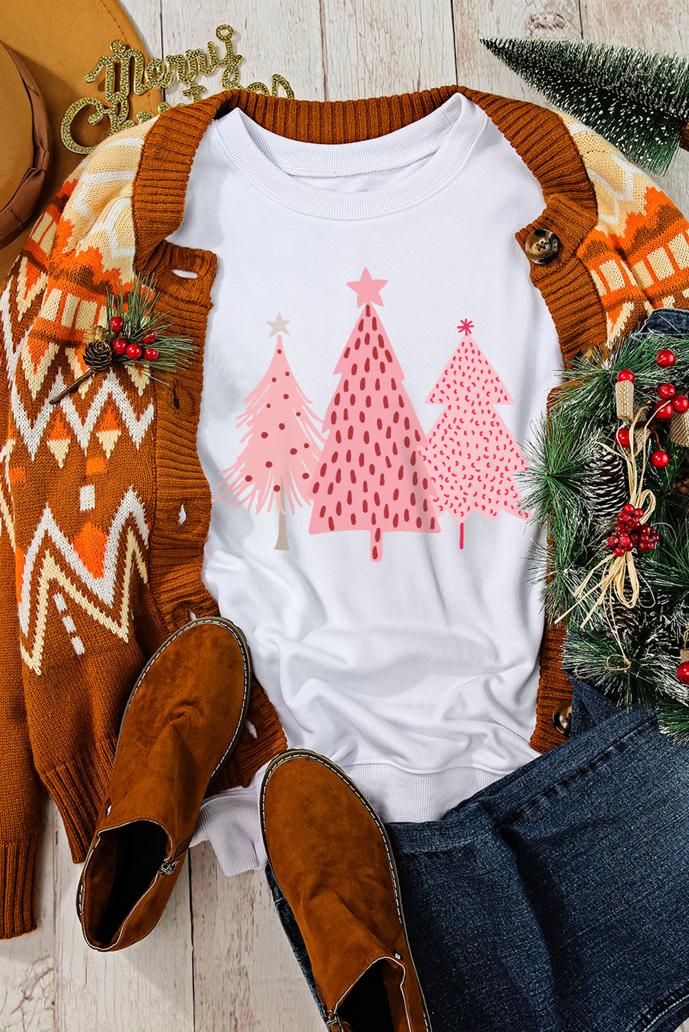 Christmas Tree Pullover Sweatshirt-1