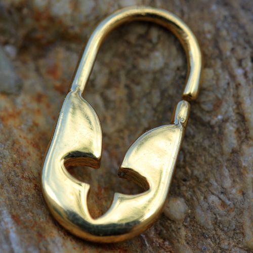 Gold Flower Padlock Cartilage Earring / Septum Ring-0