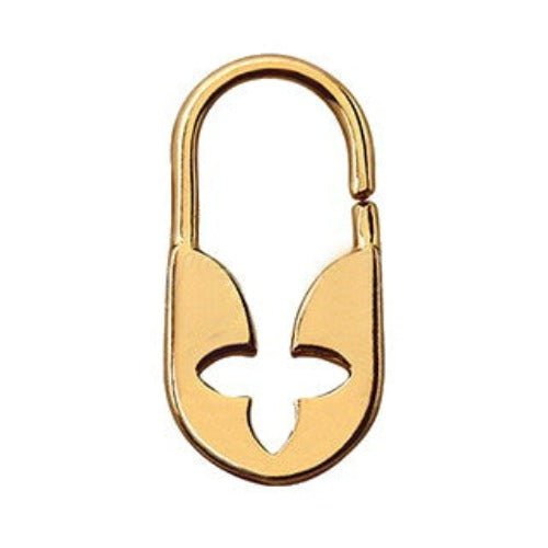 Gold Flower Padlock Cartilage Earring / Septum Ring-1
