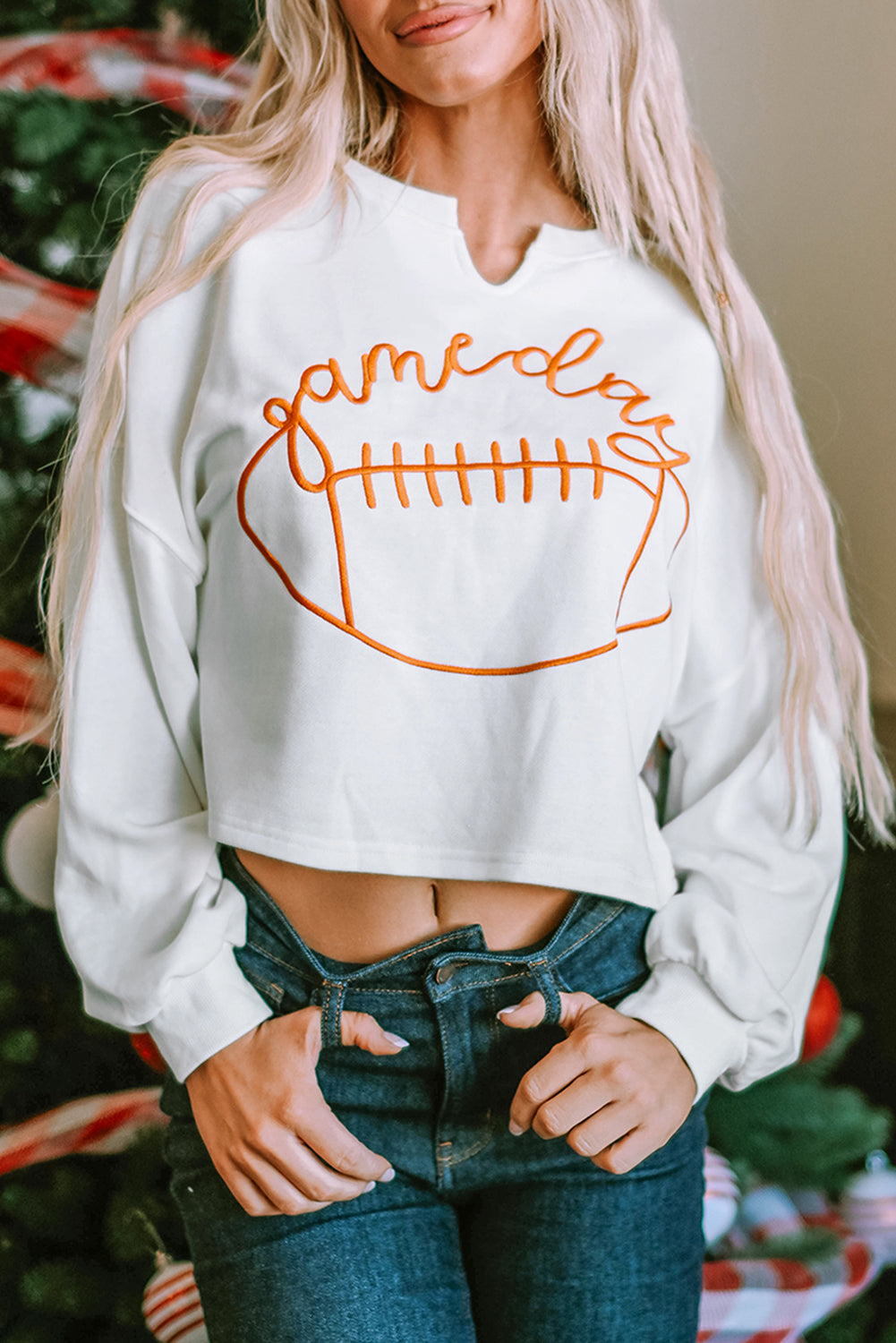 Indy Game Day Notched Neck Sweatshirt-5